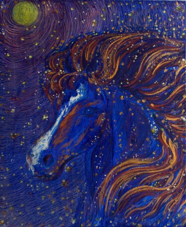 Картина под названием ""Звёздные путешеств…" - Оксана Верстюк, Подлинное произведение искусства, Масло