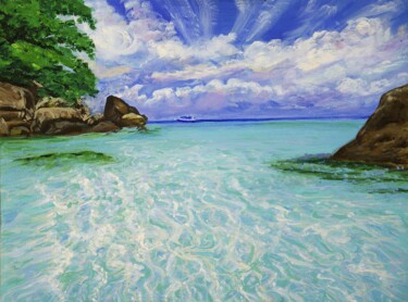 Malarstwo zatytułowany „"Морской пейзаж"” autorstwa Оксана Верстюк, Oryginalna praca, Olej
