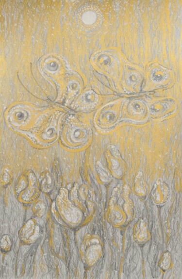 Σχέδιο με τίτλο ""Бабочки"" από Оксана Верстюк, Αυθεντικά έργα τέχνης, Μολύβι