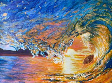 Peinture intitulée ""Морская волна"" par Oksana Verstiuk, Œuvre d'art originale, Acrylique