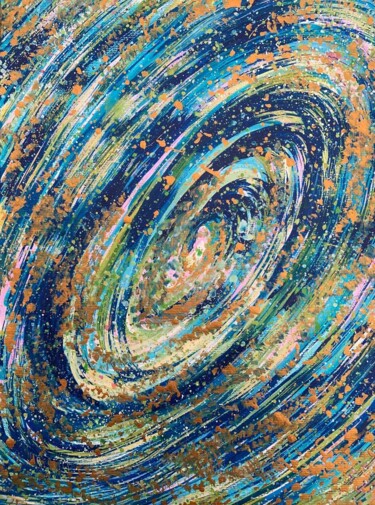 Картина под названием "Синий золотой" - Оксана Верстюк, Подлинное произведение искусства, Акрил