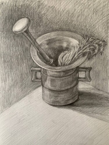 Рисунок под названием "Приготовление специи" - Оксана Верстюк, Подлинное произведение искусства, Карандаш