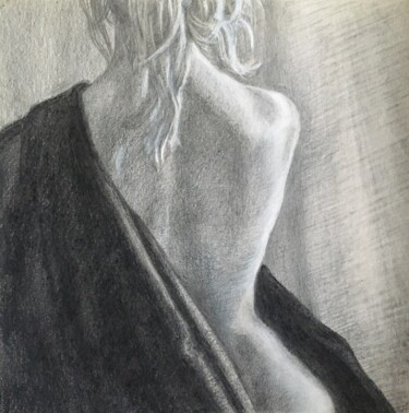 Drawing titled "Evening" by Oksana Verstiuk, Original Artwork, Pencil