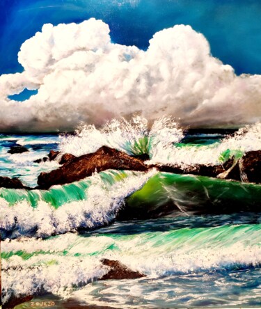 Painting titled "Sea" by Oksana Zaskotska, Original Artwork, Oil