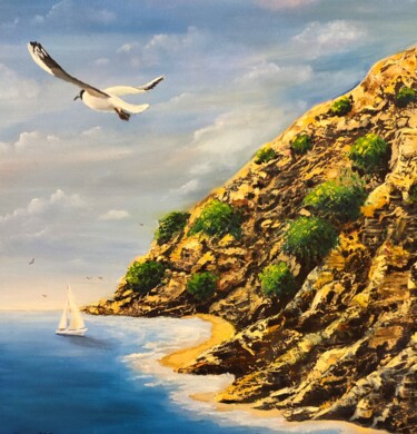 Painting titled "Seagull" by Oksana Zaskotska, Original Artwork, Oil