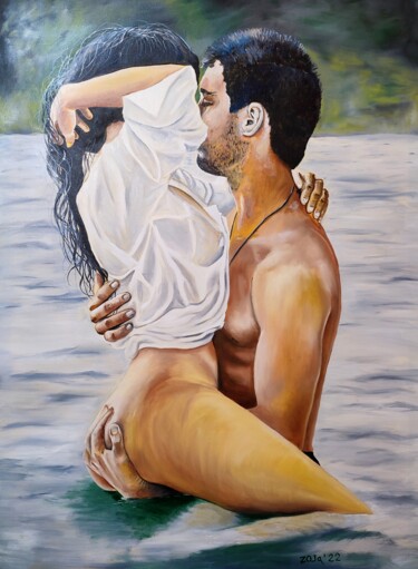 Pintura titulada "Coppia innamorata" por Oksana Zaskotska, Obra de arte original, Oleo