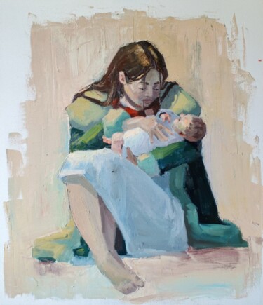 Peinture intitulée "Mama" par Oksana Zavadovska, Œuvre d'art originale, Huile Monté sur Châssis en bois