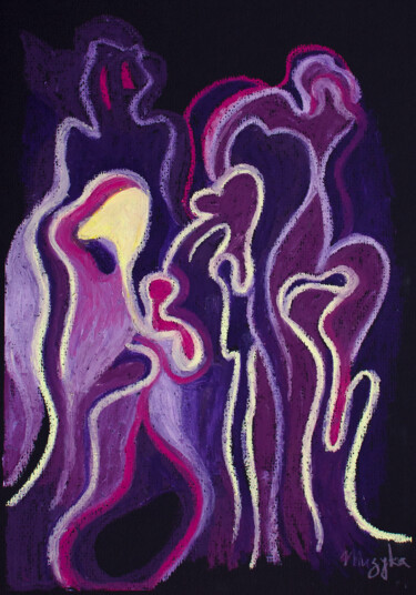 Dessin intitulée "In the shadows" par Oksana Muzyka, Œuvre d'art originale, Pastel
