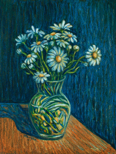 Desenho intitulada "Daisies in may" por Oksana Muzyka, Obras de arte originais, Pastel