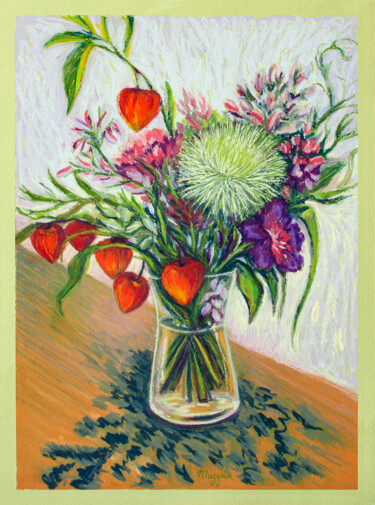 Картина под названием "Late summer bouquet…" - Oksana Muzyka, Подлинное произведение искусства, Пастель