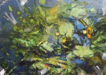 Painting titled "River grass" by Eugene Segal, Original Artwork, Oil