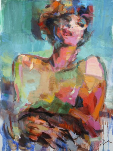 Peinture intitulée "Nude" par Eugene Segal, Œuvre d'art originale, Huile