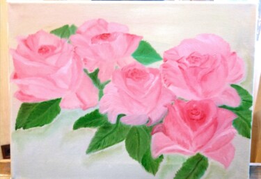 Картина под названием "Молодость (розы)" - Ольга Черникина (Чон), Подлинное произведение искусства, Масло