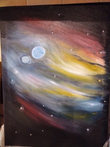Картина под названием "Вселенная (краски)" - Ольга Черникина (Чон), Подлинное произведение искусства, Масло
