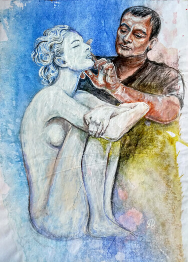 Desenho intitulada "Pygmalion" por Olga Denisiuk, Obras de arte originais, Pastel