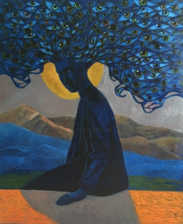 Картина под названием "Навь. Небесный океан" - Ольга Горбунова, Подлинное произведение искусства, Масло Установлен на Деревя…