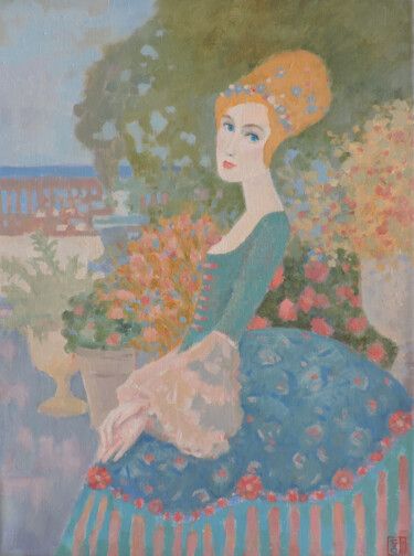 Картина под названием "Gardener" - Oльга Гордиенок, Подлинное произведение искусства, Масло