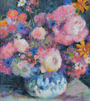 Картина под названием ""Bouquet 1"" - Oльга Гордиенок, Подлинное произведение искусства, Пастель