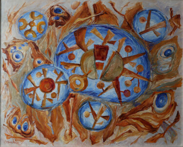 Картина под названием "Рыжая осень, Сезоны." - Ольга Иваненко, Подлинное произведение искусства, Масло