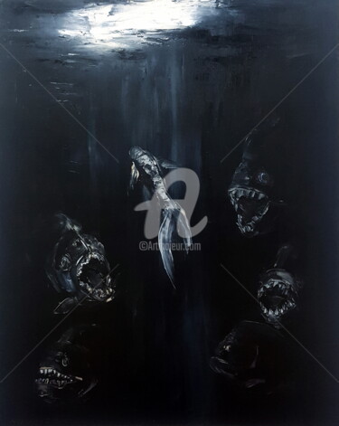 Картина под названием "Зависть" - Ольга Курзанова, Подлинное произведение искусства, Масло Установлен на Деревянная рама для…
