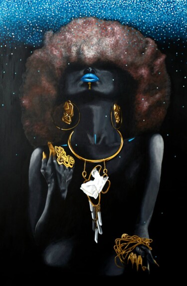 Картина под названием "African woman" - Ольга Остромецкая, Подлинное произведение искусства, Акрил Установлен на Деревянная…