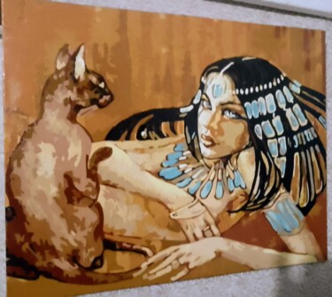 Peinture intitulée "Египетская красавиц…" par Ol Ga Podmogil Naa, Œuvre d'art originale, Acrylique