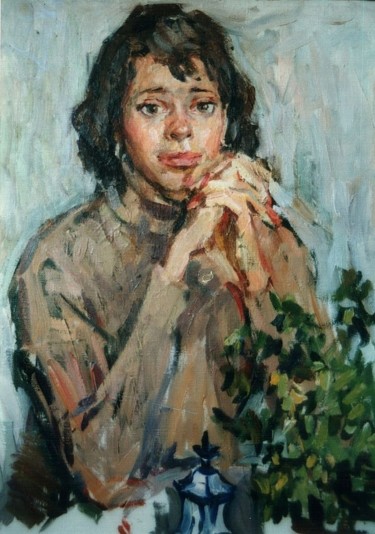 Painting titled "Катюша,(Katyusha),(…" by Olga Puzanova, Original Artwork, Oil