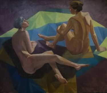 Painting titled ""Nudes"" by Olga Riabova, Original Artwork, Oil