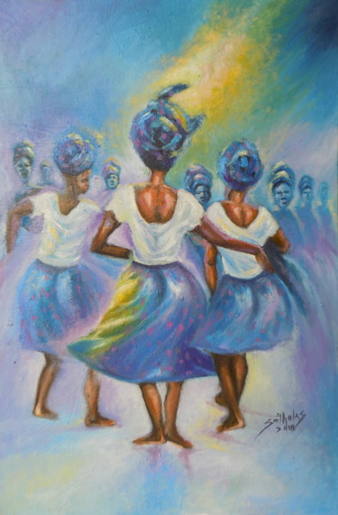 Pintura intitulada "ijoya-ooo.jpg" por Olaoluwa Smith, Obras de arte originais, Óleo