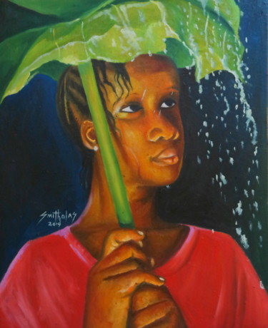 Pintura titulada "Rain Effect" por Olaoluwa Smith, Obra de arte original, Oleo