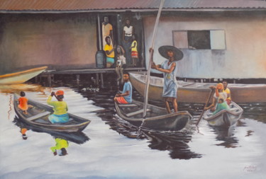 Peinture intitulée "ilaje.jpg" par Olaoluwa Smith, Œuvre d'art originale, Huile