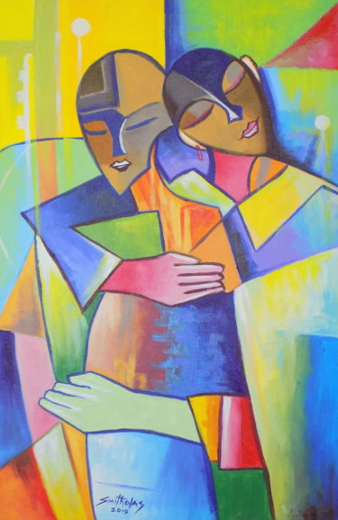 Peinture intitulée "Affection" par Olaoluwa Smith, Œuvre d'art originale, Acrylique