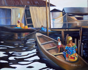 Картина под названием "smith-ilaje-watersi…" - Olaoluwa Smith, Подлинное произведение искусства, Масло