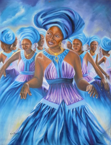 Pittura intitolato "Dance-tune" da Olaoluwa Smith, Opera d'arte originale, Olio