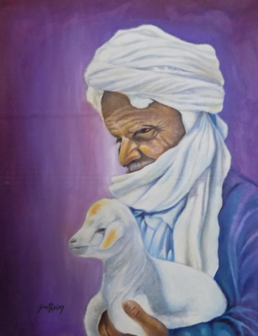 Peinture intitulée "The Good Shepherd" par Olaoluwa Smith, Œuvre d'art originale, Acrylique