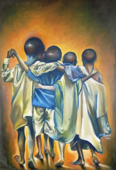 Pittura intitolato "Friends" da Olaoluwa Smith, Opera d'arte originale, Acrilico