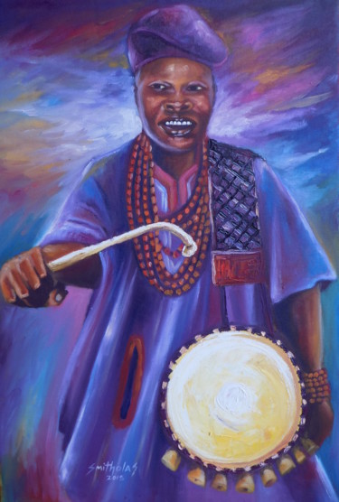 Pintura titulada "Otun Onilu Alaafin…" por Olaoluwa Smith, Obra de arte original, Acrílico