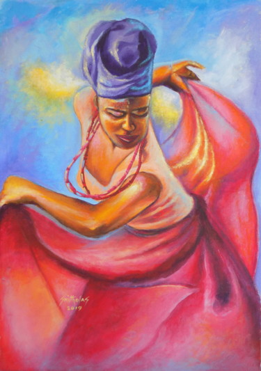 Painting titled "Dance Maiden" by Olaoluwa Smith, Original Artwork, Acrylic