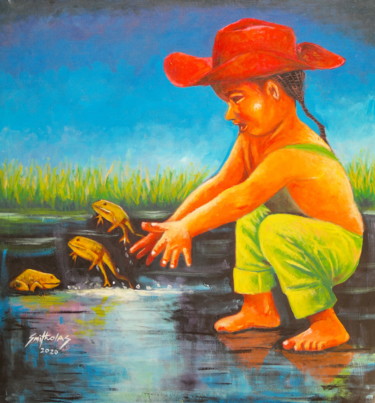 Painting titled "Child's Play" by Olaoluwa Smith, Original Artwork, Acrylic