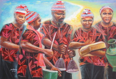 Schilderij getiteld "Igbo Traditional In…" door Olaoluwa Smith, Origineel Kunstwerk, Acryl