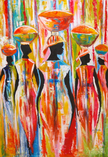 Painting titled "Return of the Marke…" by Olaoluwa Smith, Original Artwork, Acrylic