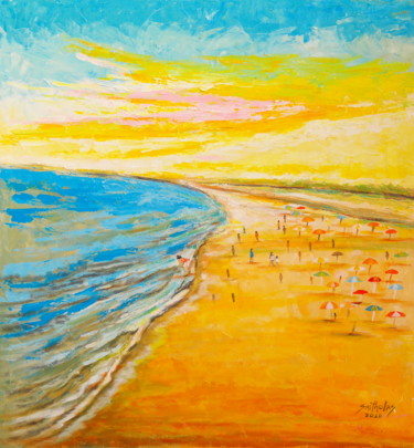 Painting titled "Brancaster Beach" by Olaoluwa Smith, Original Artwork, Acrylic