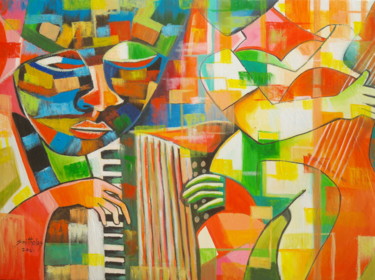 Peinture intitulée "Instrumentalist" par Olaoluwa Smith, Œuvre d'art originale, Acrylique