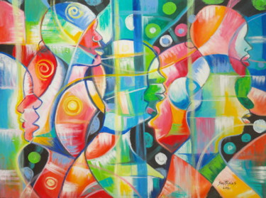 Картина под названием "Together" - Olaoluwa Smith, Подлинное произведение искусства, Акрил