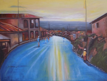 Painting titled "Road to Ekiti" by Olaoluwa Smith, Original Artwork, Acrylic