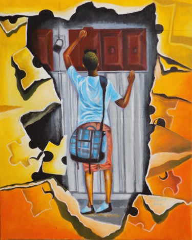 Картина под названием "waiting" - Olaoluwa Smith, Подлинное произведение искусства, Акрил