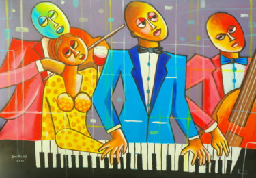 Malerei mit dem Titel "Melody Makers" von Olaoluwa Smith, Original-Kunstwerk, Acryl