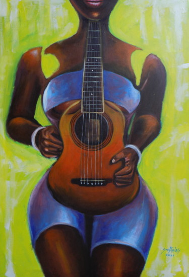 Schilderij getiteld "Summer Melody" door Olaoluwa Smith, Origineel Kunstwerk, Acryl