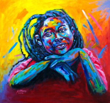 Painting titled "Morning Thought" by Olaoluwa Smith, Original Artwork, Acrylic