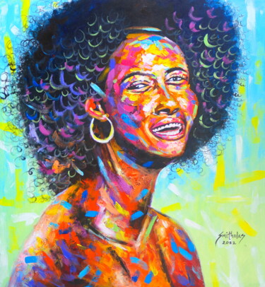 Malarstwo zatytułowany „Happiness” autorstwa Olaoluwa Smith, Oryginalna praca, Akryl